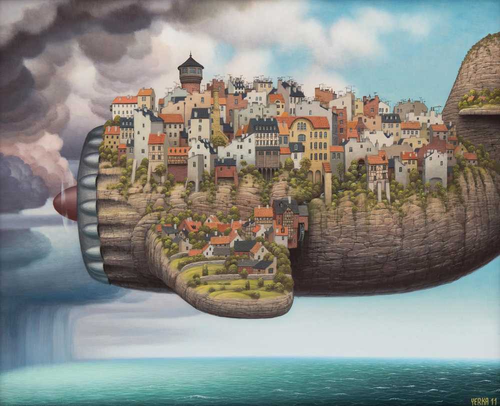 Low cost air lines by Jacek Yerka Low cost air lines by Jacek Yerka